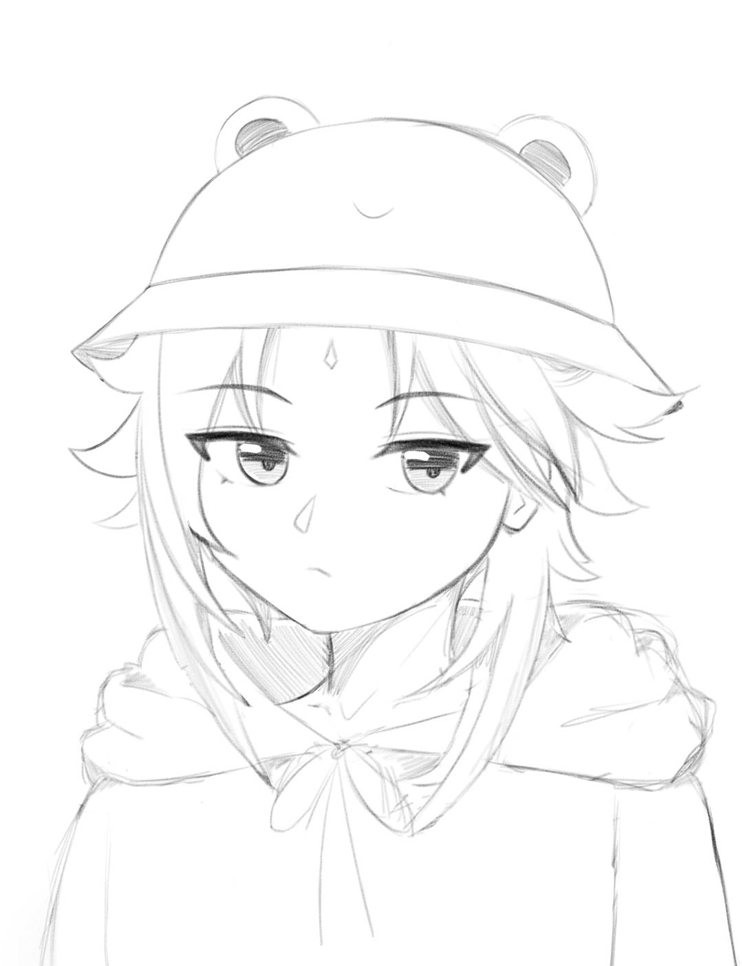 frog hat xiao idk i felt like it would 